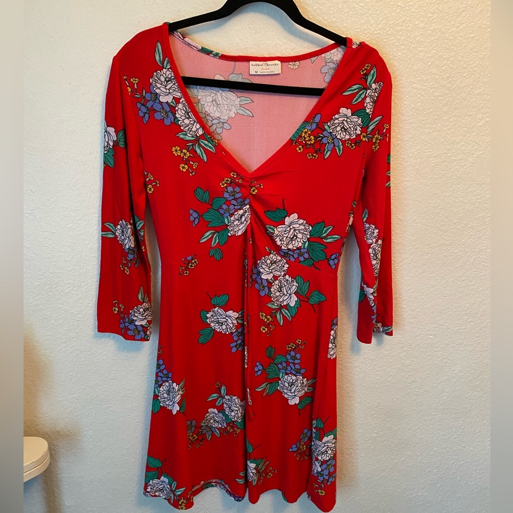 Red flower dress